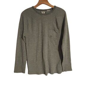 Volcom Thermal Upgrade Thermal Lightweight Green Waffle Knit Mens Small